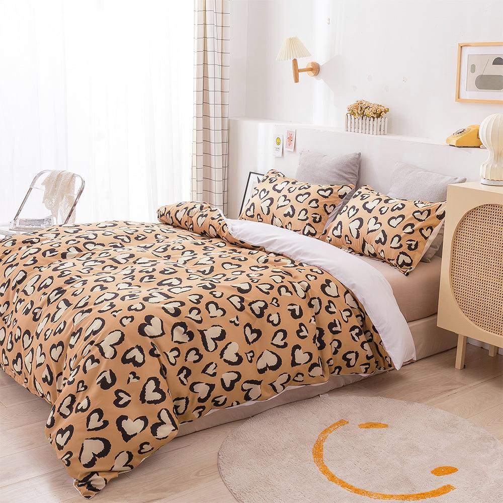 3D Brown Heart Pattern Quilt Cover Set Bedding Set Duvet Cover Pillowcases 23