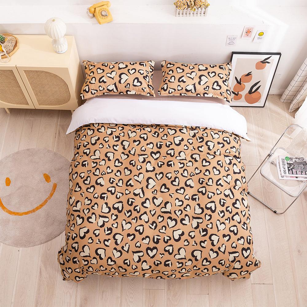 3D Brown Heart Pattern Quilt Cover Set Bedding Set Duvet Cover Pillowcases 23