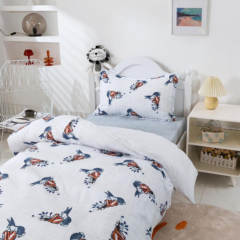3D Cartoon Animal Rabbit Kids Quilt Cover Set Bedding Set Duvet Cover Pillowcases 484