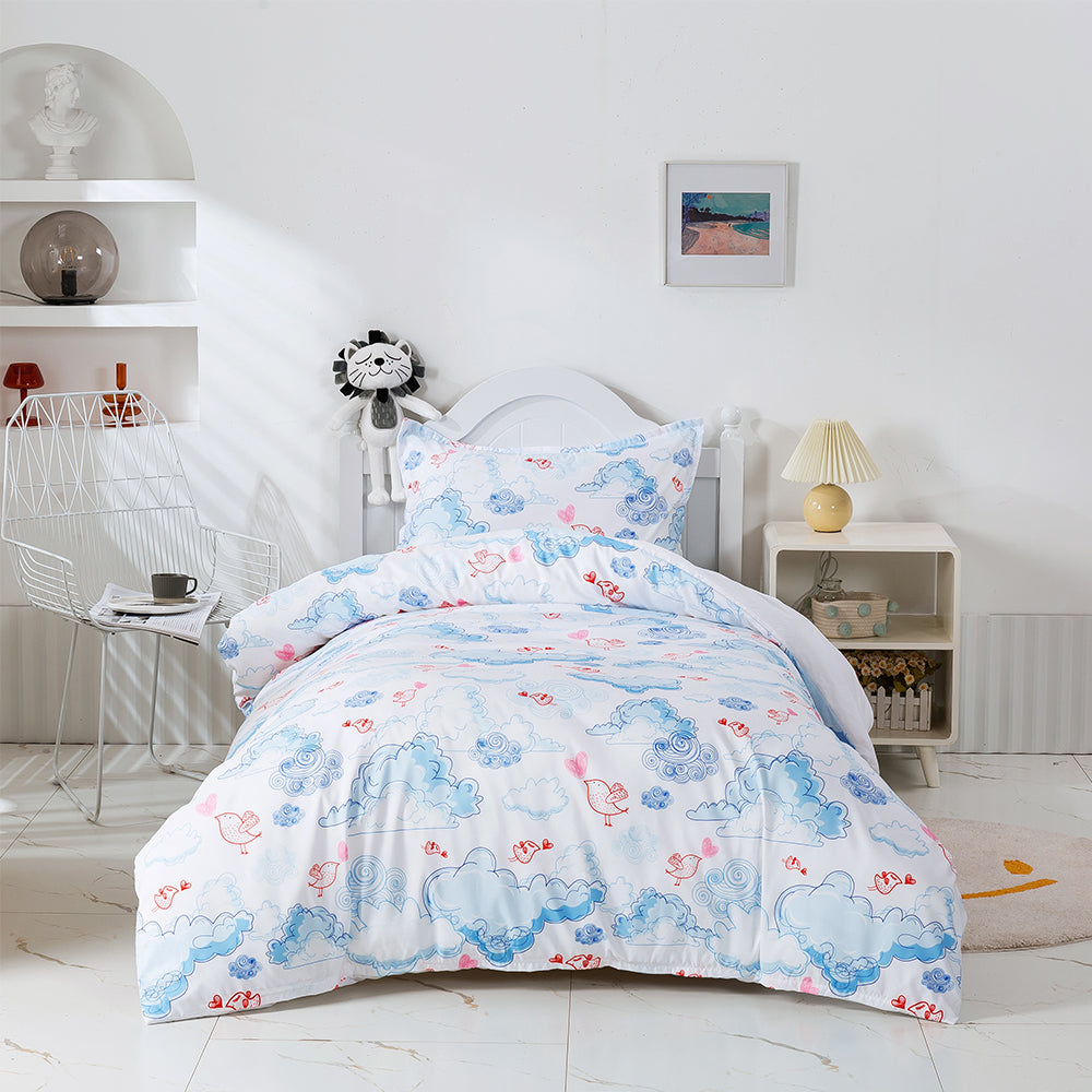 3D  Clouds Watercolor Blue Birds Pattern Quilt Cover Set Bedding Set Duvet Cover Pillowcases 338