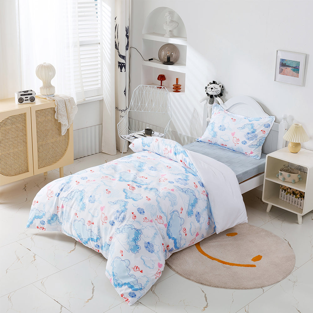 3D  Clouds Watercolor Blue Birds Pattern Quilt Cover Set Bedding Set Duvet Cover Pillowcases 338