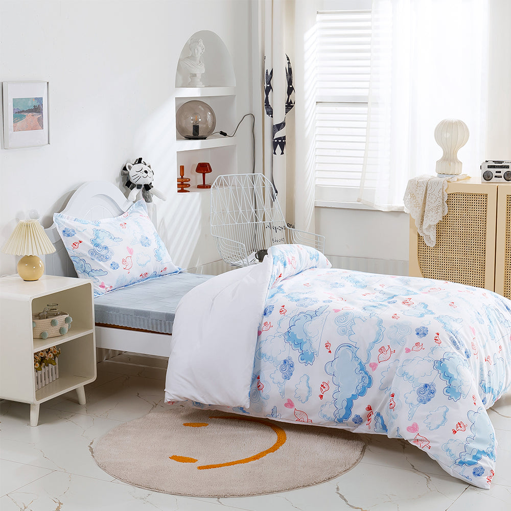 3D  Clouds Watercolor Blue Birds Pattern Quilt Cover Set Bedding Set Duvet Cover Pillowcases 338