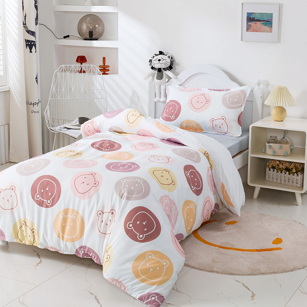 3D Bear Cartoon Pattern Quilt Cover Set Bedding Set Duvet Cover Pillowcases 340