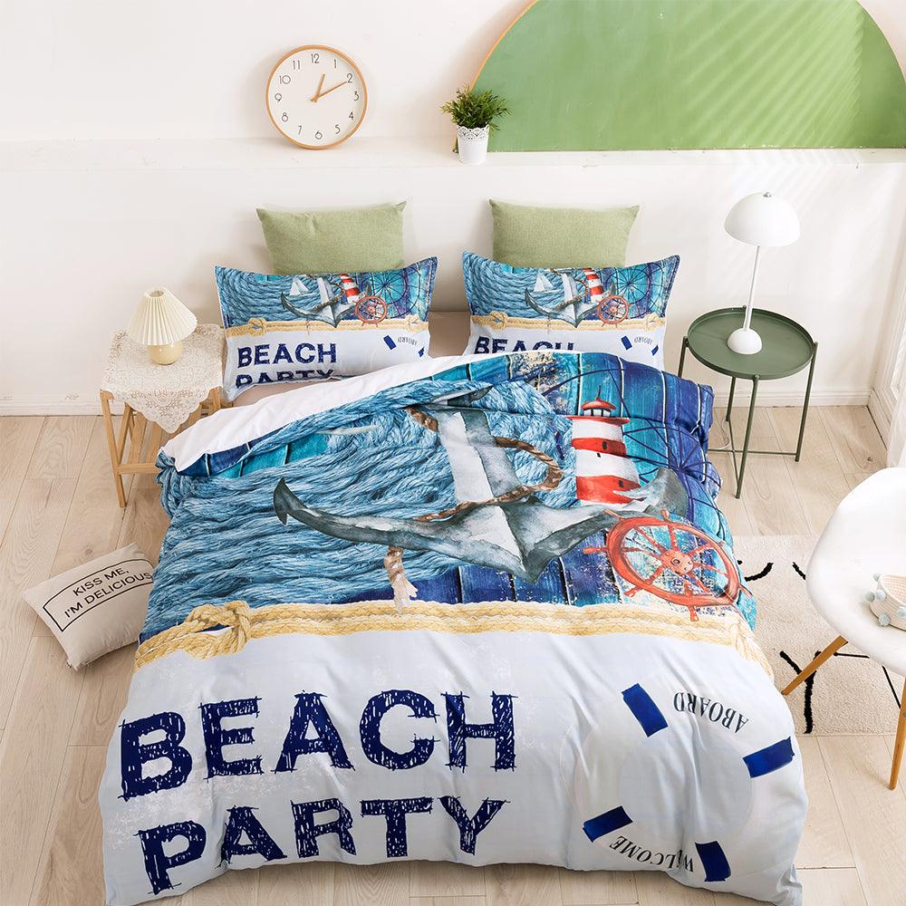 3D Beach Lighthouse Landscape Quilt Cover Set Bedding Set Duvet Cover Pillowcases 317