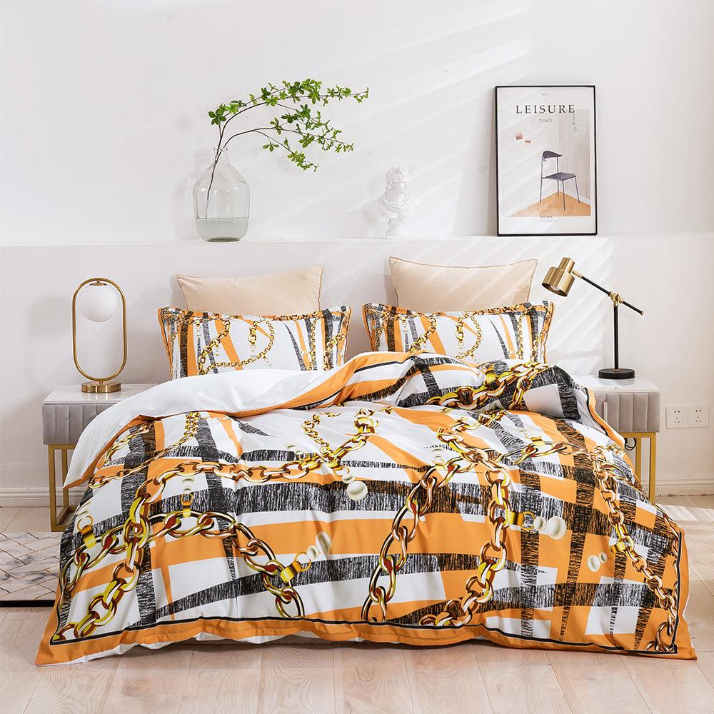 3D Abstract Colorful Geometric Golden Lines Quilt Cover Set Bedding Set Duvet Cover Pillowcases 456