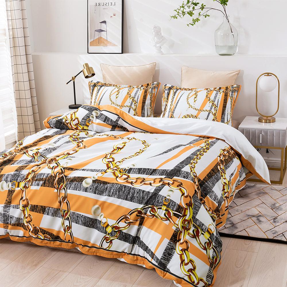 3D Abstract Colorful Geometric Golden Lines Quilt Cover Set Bedding Set Duvet Cover Pillowcases 456