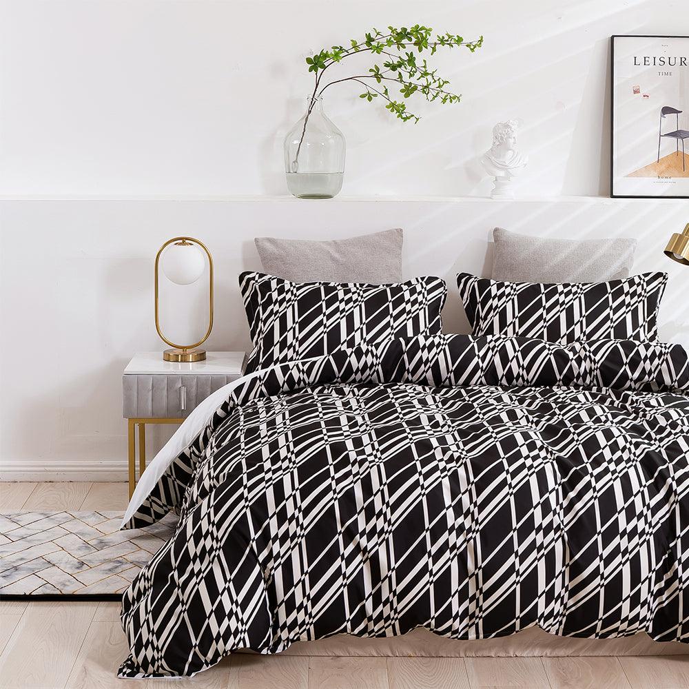 3D Abstract Geometry Black Quilt Cover Set Bedding Set Duvet Cover Pillowcases 457