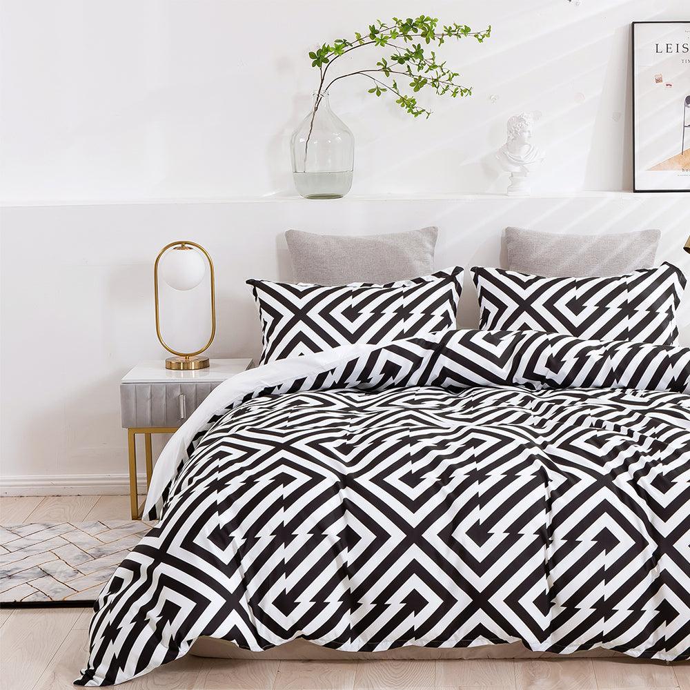 3D Abstract Geometry Black Quilt Cover Set Bedding Set Duvet Cover Pillowcases 459