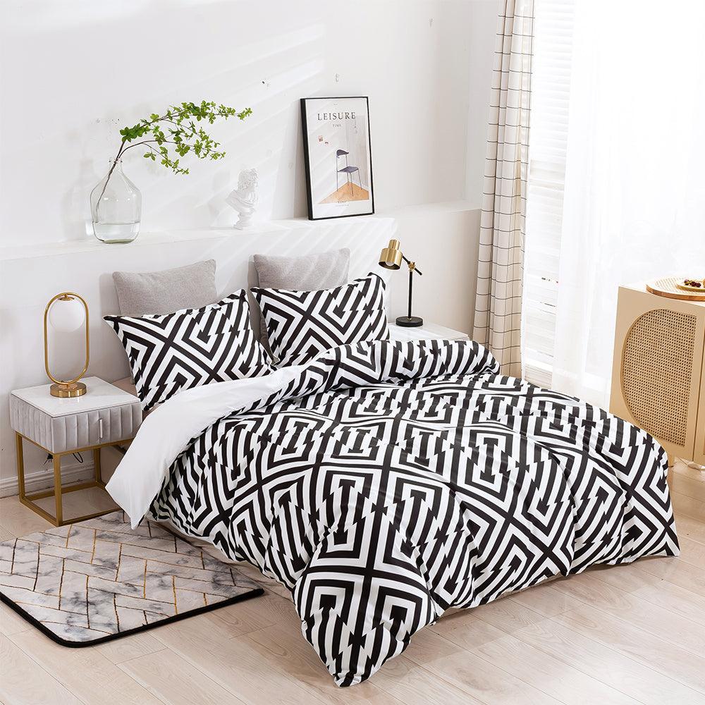 3D Abstract Geometry Black Quilt Cover Set Bedding Set Duvet Cover Pillowcases 459