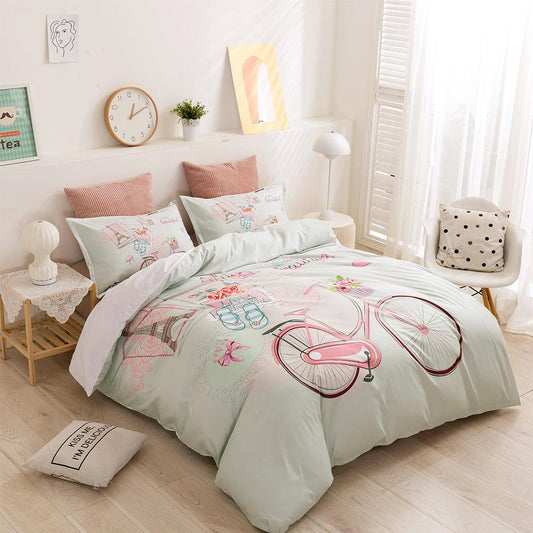 3D Beautiful Mood Bike Quilt Cover Set Bedding Set Duvet Cover Pillowcases 321