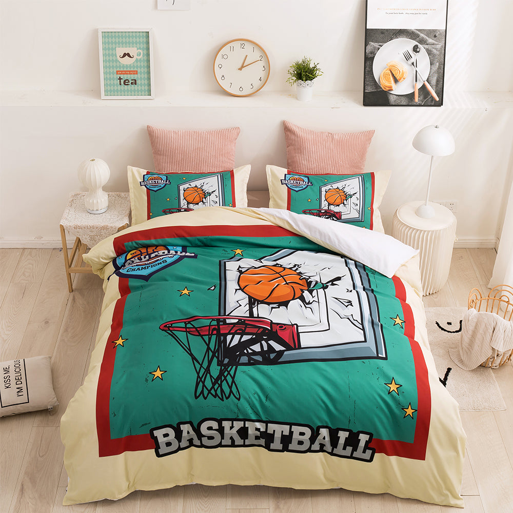 3D Basketball Green Quilt Cover Set Bedding Set Duvet Cover Pillowcases 29