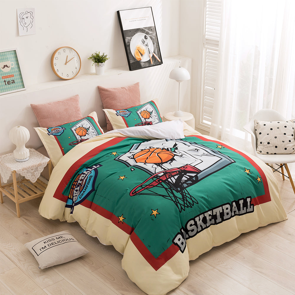 3D Basketball Green Quilt Cover Set Bedding Set Duvet Cover Pillowcases 29