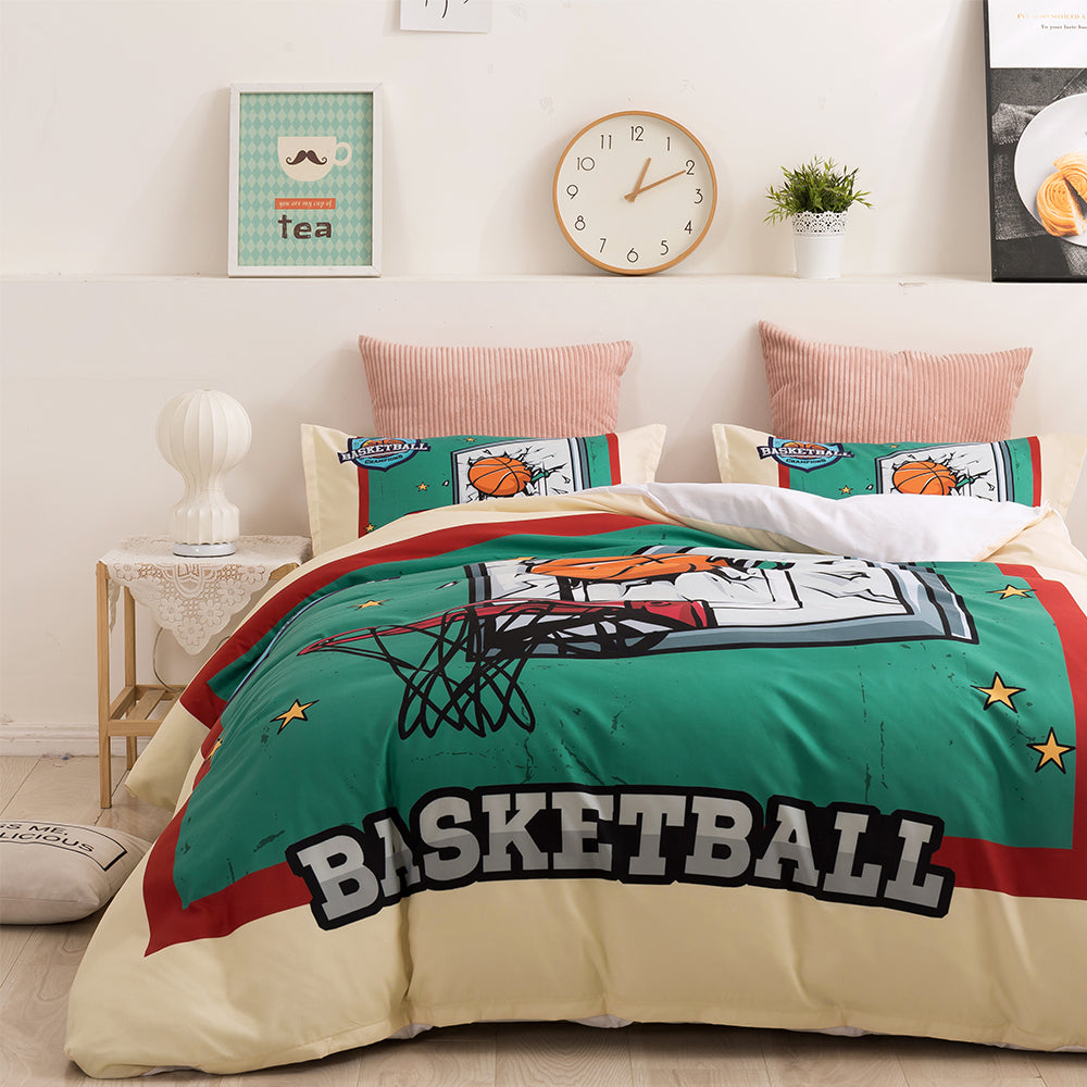 3D Basketball Green Quilt Cover Set Bedding Set Duvet Cover Pillowcases 29