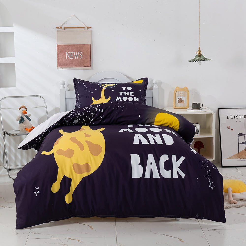 3D Cartoon Giraffe Moon Quilt Cover Set Bedding Set Duvet Cover Pillowcases 378