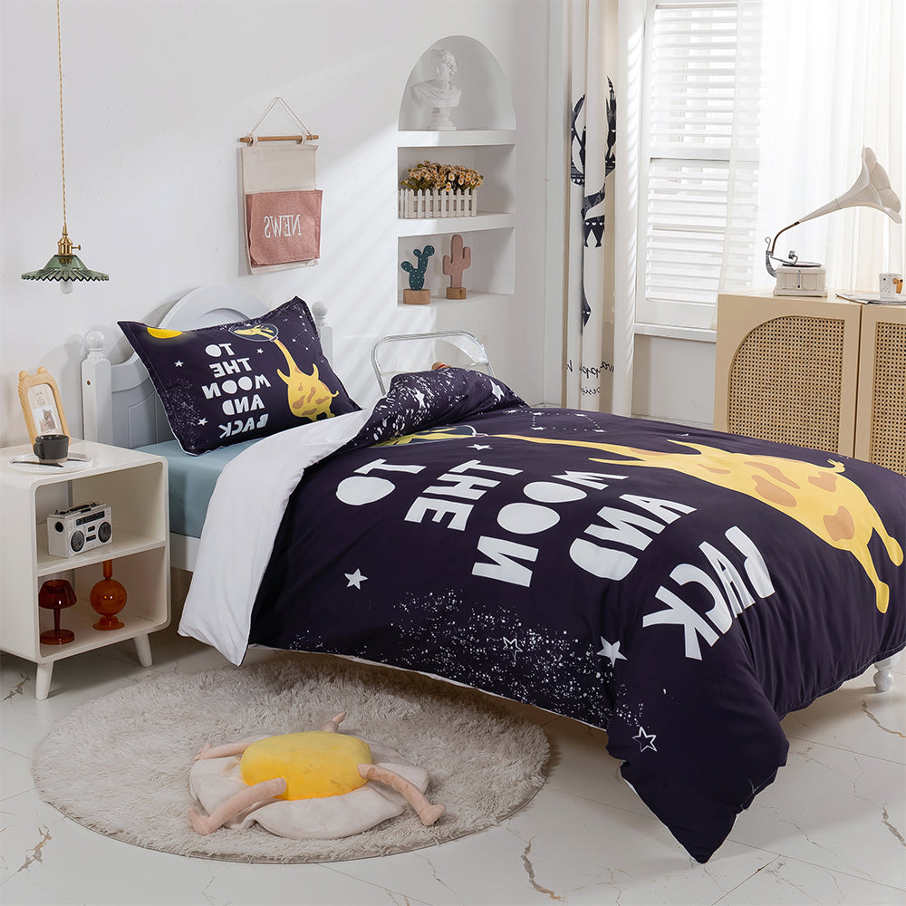 3D Cartoon Giraffe Moon Quilt Cover Set Bedding Set Duvet Cover Pillowcases 378