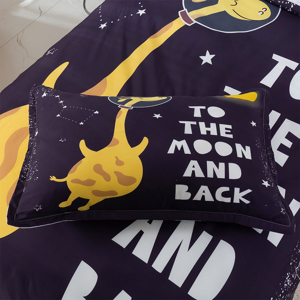 3D Cartoon Giraffe Moon Quilt Cover Set Bedding Set Duvet Cover Pillowcases 378