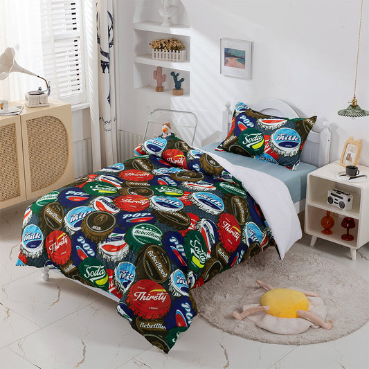 3D Bottle Cap Colorful Quilt Cover Set Bedding Set Duvet Cover Pillowcases 382