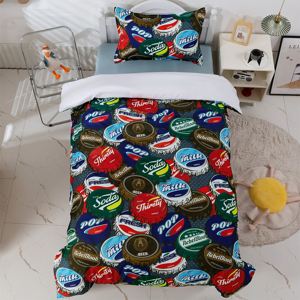 3D Bottle Cap Colorful Quilt Cover Set Bedding Set Duvet Cover Pillowcases 382