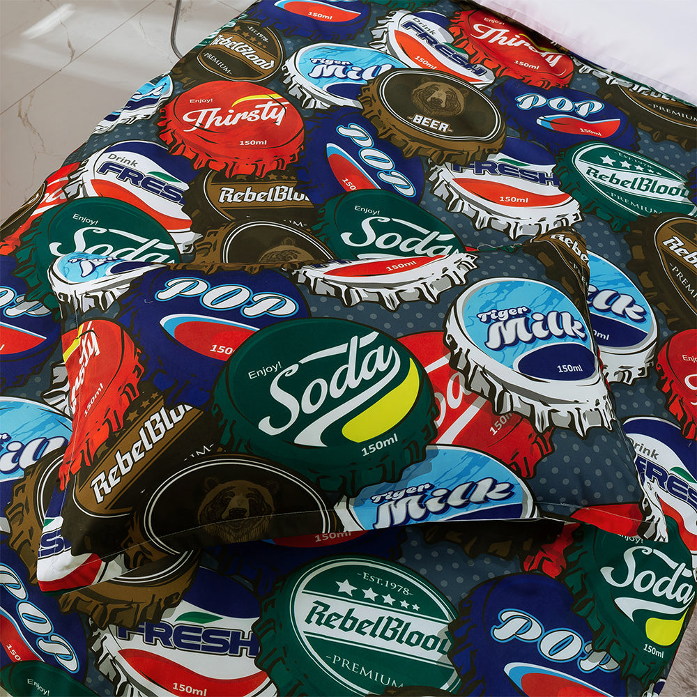 3D Bottle Cap Colorful Quilt Cover Set Bedding Set Duvet Cover Pillowcases 382