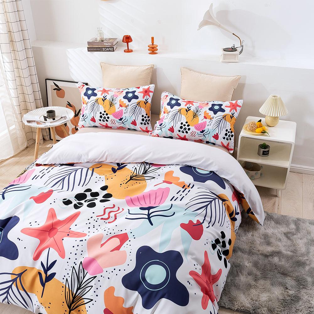 3D Cartoon Color Floral Quilt Cover Set Bedding Set Duvet Cover Pillowcases 267