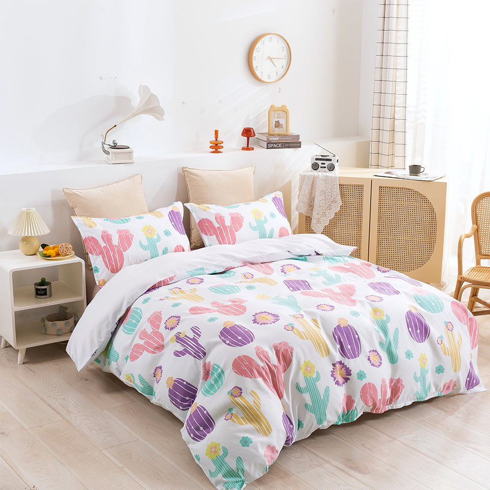 3D Cactus Colorful Pattern Quilt Cover Set Bedding Set Duvet Cover Pillowcases 91