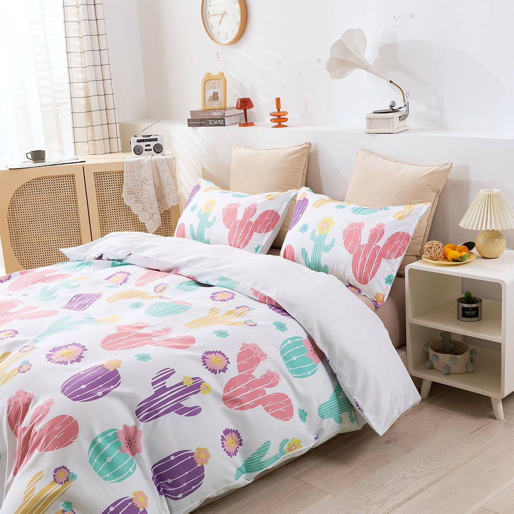 3D Cactus Colorful Pattern Quilt Cover Set Bedding Set Duvet Cover Pillowcases 91