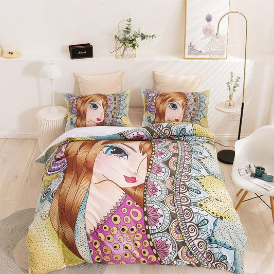 3D Beautiful Girl Quilt Cover Set Bedding Set Duvet Cover Pillowcases 324