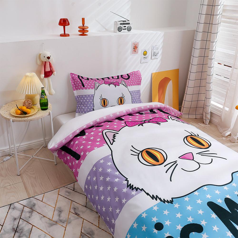 3D Cartoon Animal Cat Quilt Cover Set Bedding Set Duvet Cover Pillowcases 159