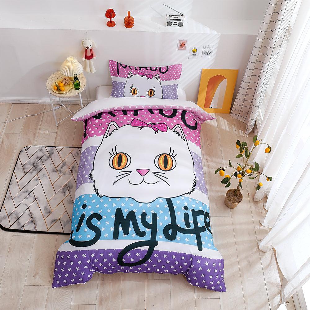 3D Cartoon Animal Cat Quilt Cover Set Bedding Set Duvet Cover Pillowcases 159