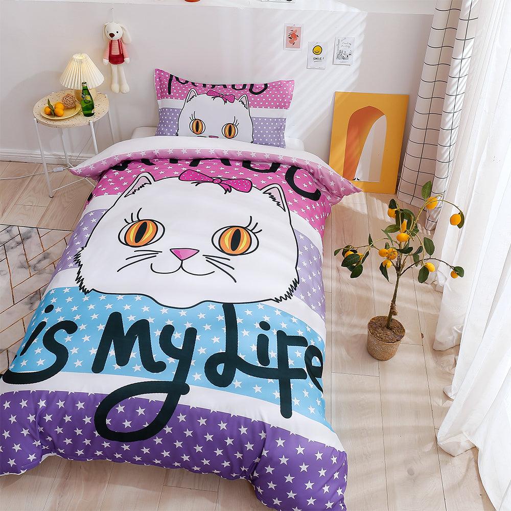 3D Cartoon Animal Cat Quilt Cover Set Bedding Set Duvet Cover Pillowcases 159