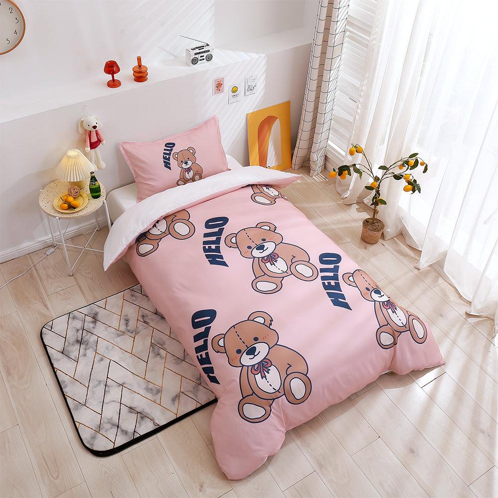 3D Cartoon Animal Pink Bear Quilt Cover Set Bedding Set Duvet Cover Pillowcases 171