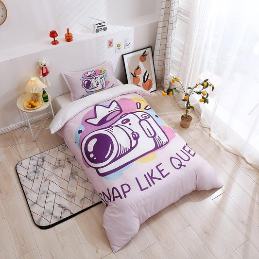 3D Cartoon Purple Camera Quilt Cover Set Bedding Set Duvet Cover Pillowcases 169