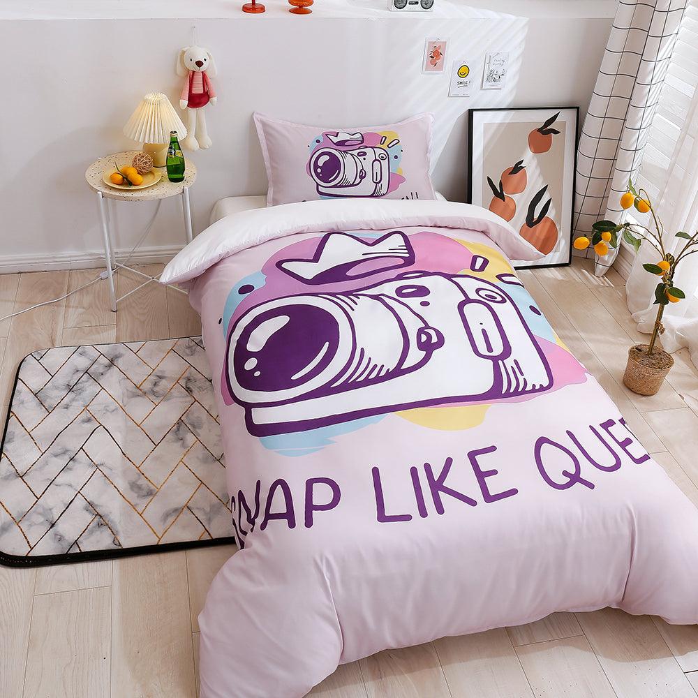 3D Cartoon Purple Camera Quilt Cover Set Bedding Set Duvet Cover Pillowcases 169