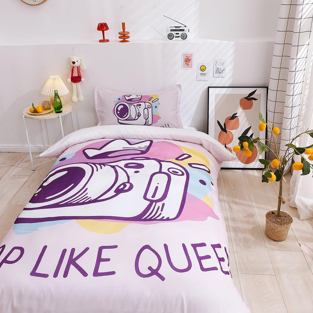 3D Cartoon Purple Camera Quilt Cover Set Bedding Set Duvet Cover Pillowcases 169