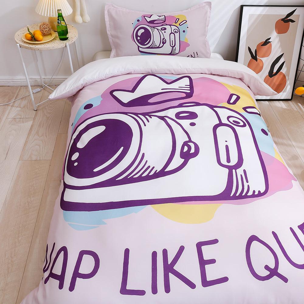 3D Cartoon Purple Camera Quilt Cover Set Bedding Set Duvet Cover Pillowcases 169