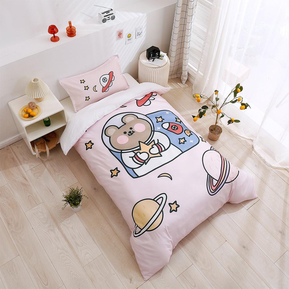 3D Cartoon Bear Planet Space Quilt Cover Set Bedding Set Duvet Cover Pillowcases 181