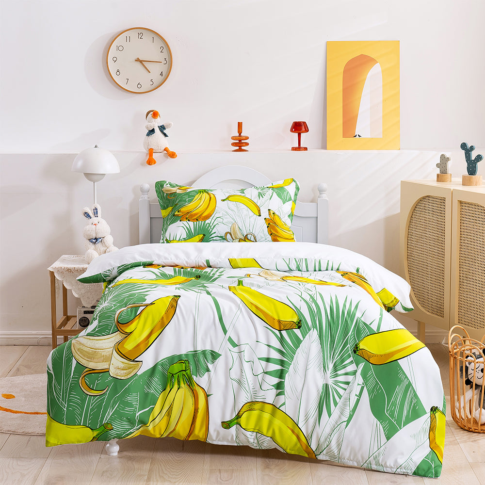 3D Banana Leaves Quilt Cover Set Bedding Set Duvet Cover Pillowcase 144