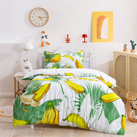 3D Banana Leaves Quilt Cover Set Bedding Set Duvet Cover Pillowcase 144