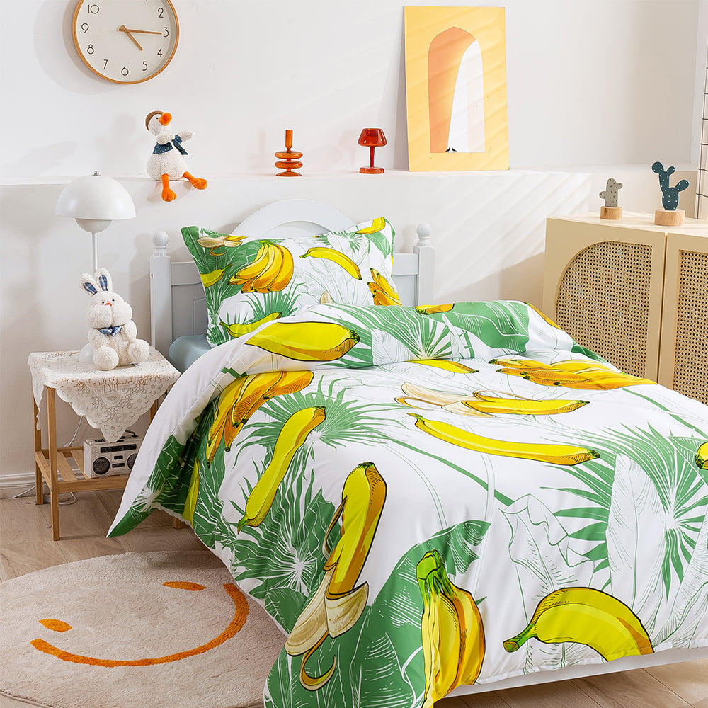 3D Banana Leaves Quilt Cover Set Bedding Set Duvet Cover Pillowcase 144