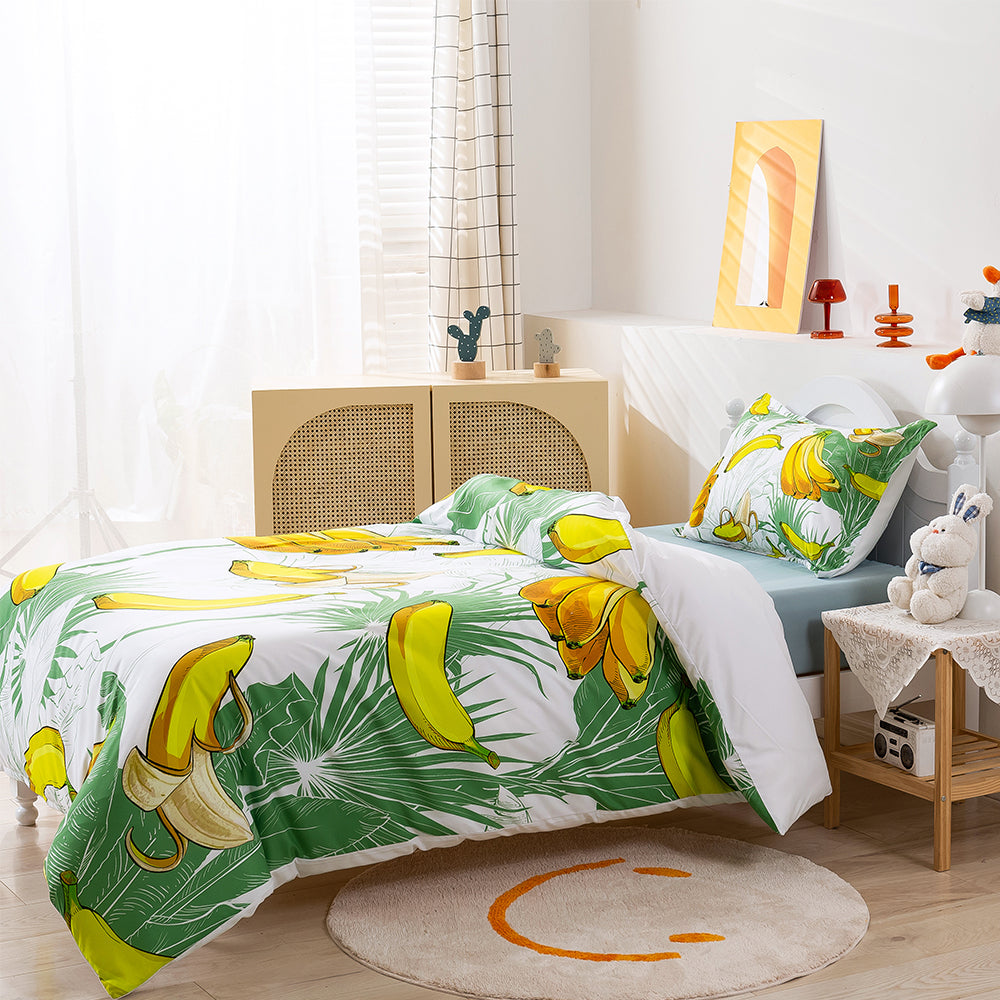 3D Banana Leaves Quilt Cover Set Bedding Set Duvet Cover Pillowcase 144