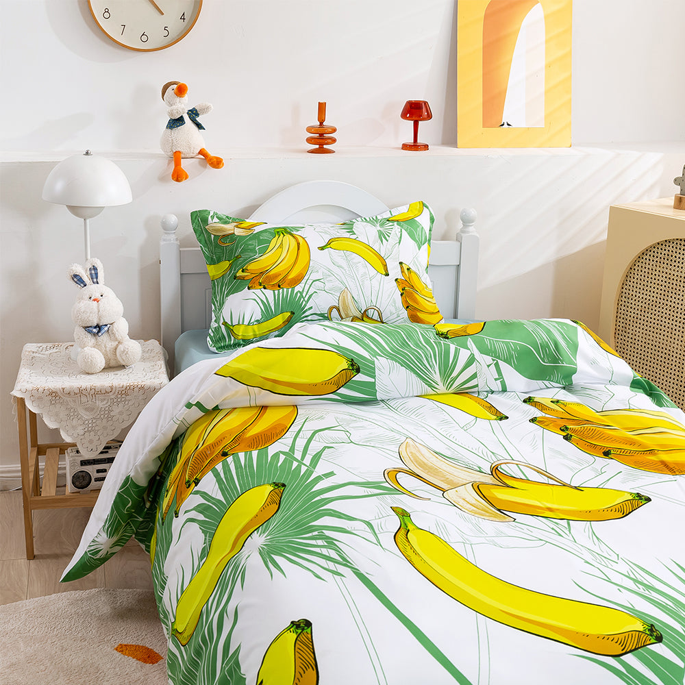 3D Banana Leaves Quilt Cover Set Bedding Set Duvet Cover Pillowcase 144