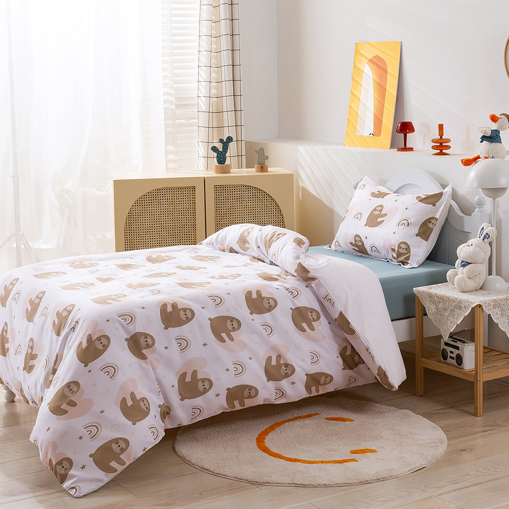 3D Bradypod Rainbow Pattern Cartoon Quilt Cover Set Bedding Set Duvet Cover Pillowcases 150