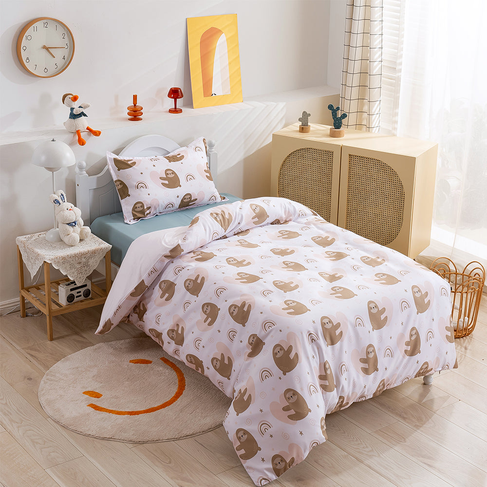 3D Bradypod Rainbow Pattern Cartoon Quilt Cover Set Bedding Set Duvet Cover Pillowcases 150