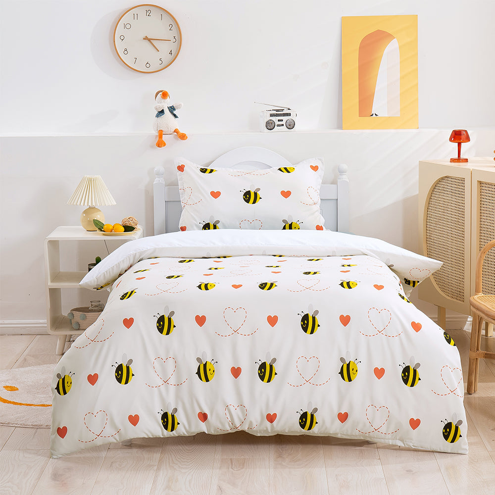 3D Bee Cartoon Pattern Quilt Cover Set Bedding Set Duvet Cover Pillowcases 156