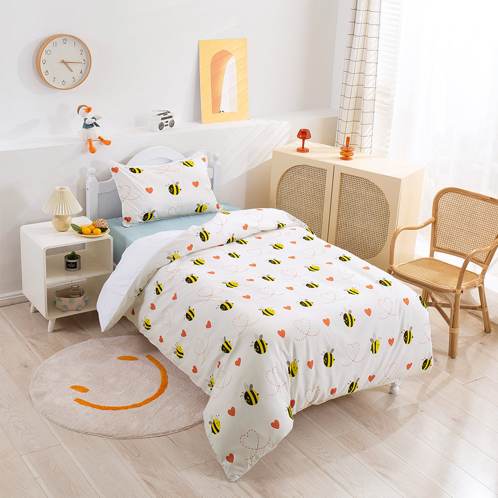 3D Bee Cartoon Pattern Quilt Cover Set Bedding Set Duvet Cover Pillowcases 156