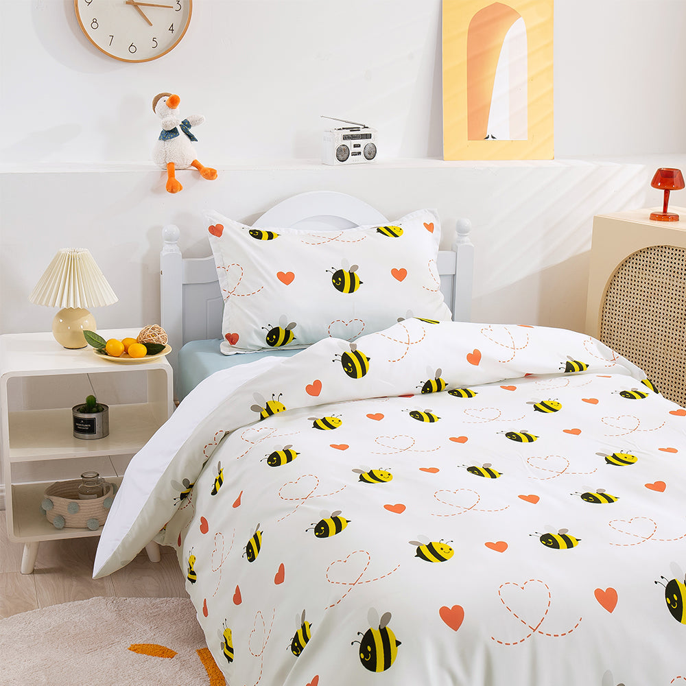 3D Bee Cartoon Pattern Quilt Cover Set Bedding Set Duvet Cover Pillowcases 156