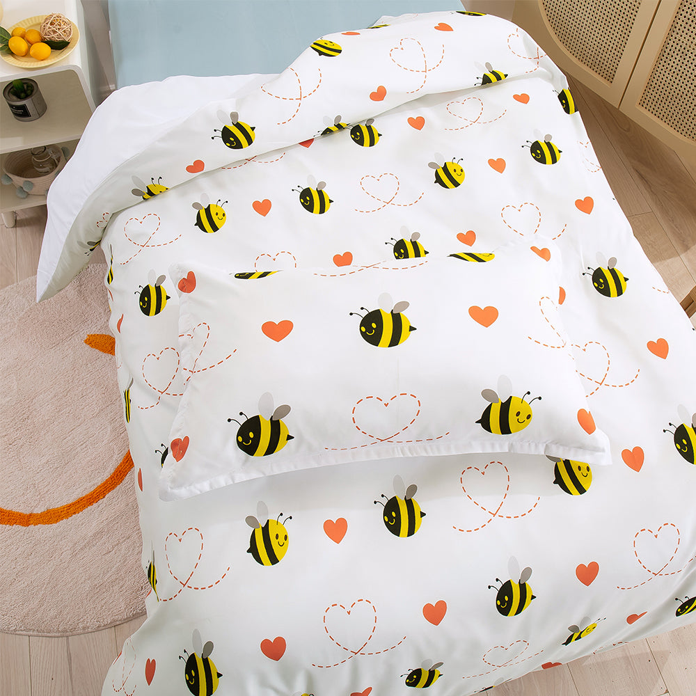 3D Bee Cartoon Pattern Quilt Cover Set Bedding Set Duvet Cover Pillowcases 156