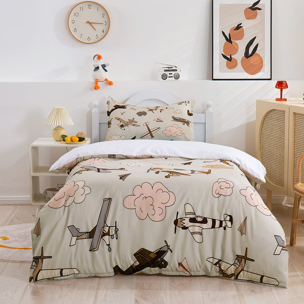 3D Airplane Clouds Retro Quilt Cover Set Bedding Set Duvet Cover Pillowcases 160