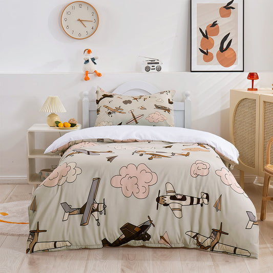 3D Airplane Clouds Retro Quilt Cover Set Bedding Set Duvet Cover Pillowcases 160