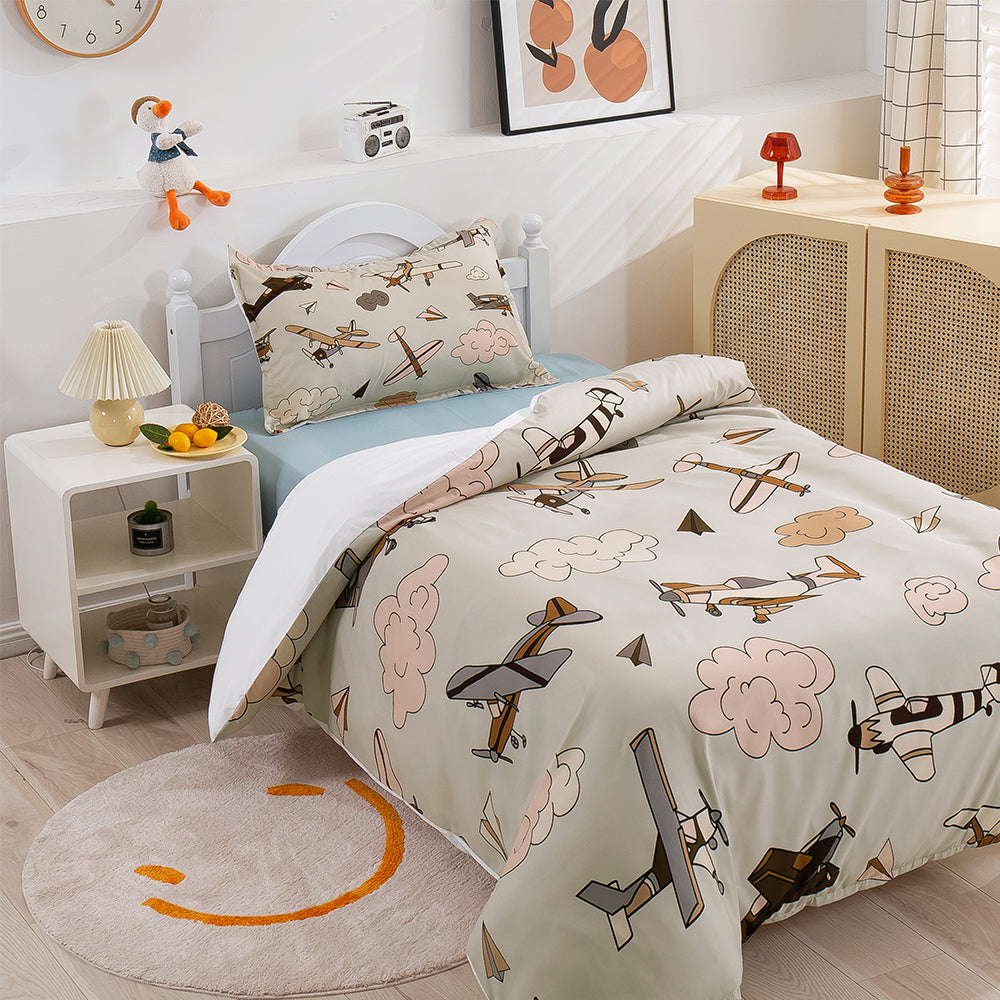 3D Airplane Clouds Retro Quilt Cover Set Bedding Set Duvet Cover Pillowcases 160